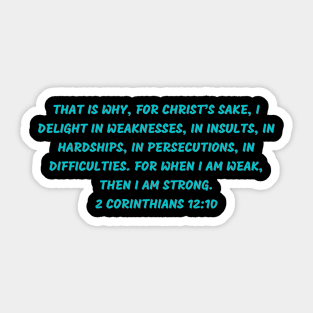 Bible Verse 2 Corinthians 12:10 Sticker